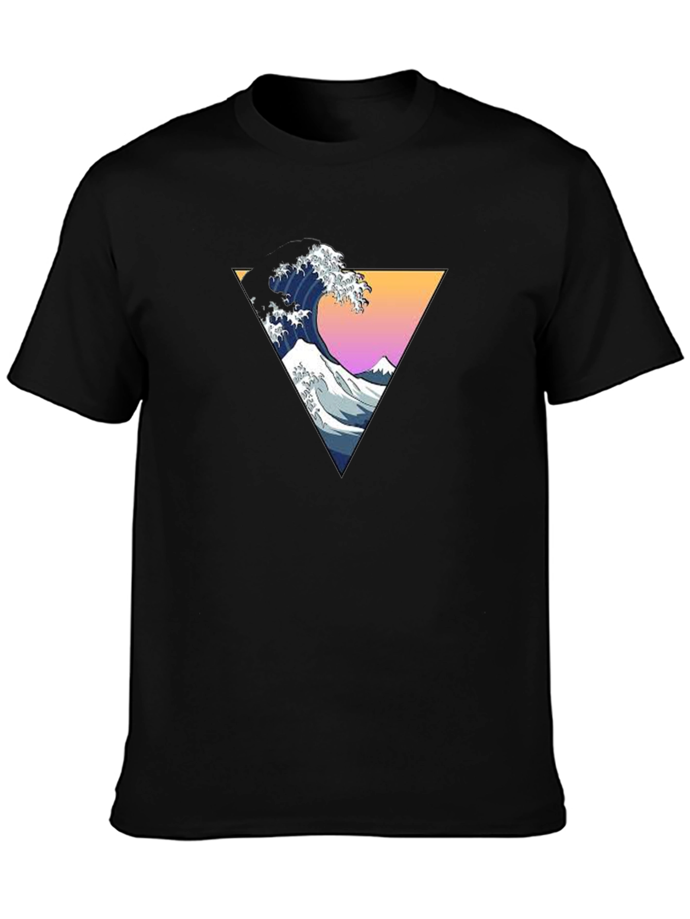 Great Wave Triangle Graphic Tee - Black