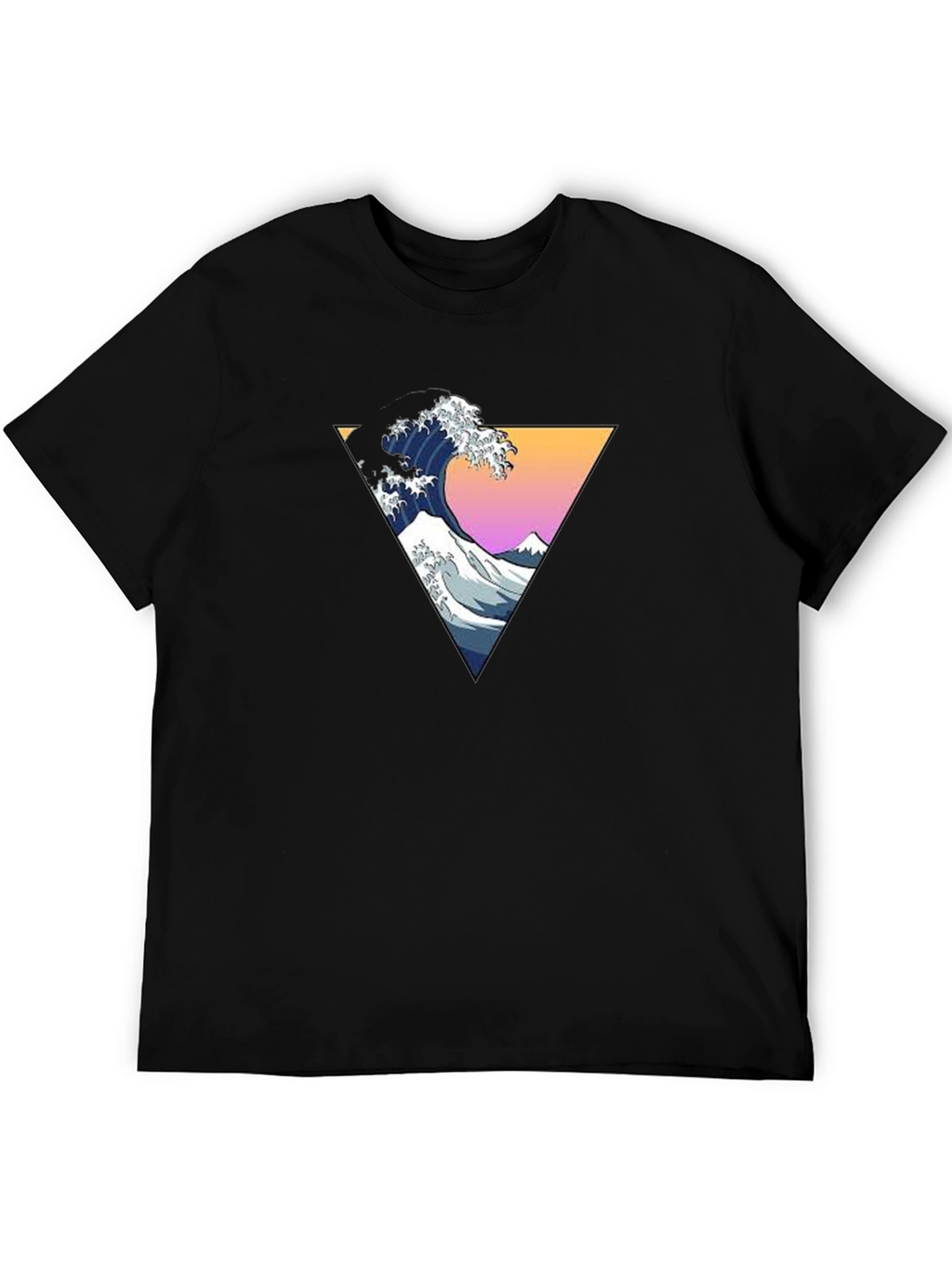 Great Wave Triangle Graphic Tee - Black