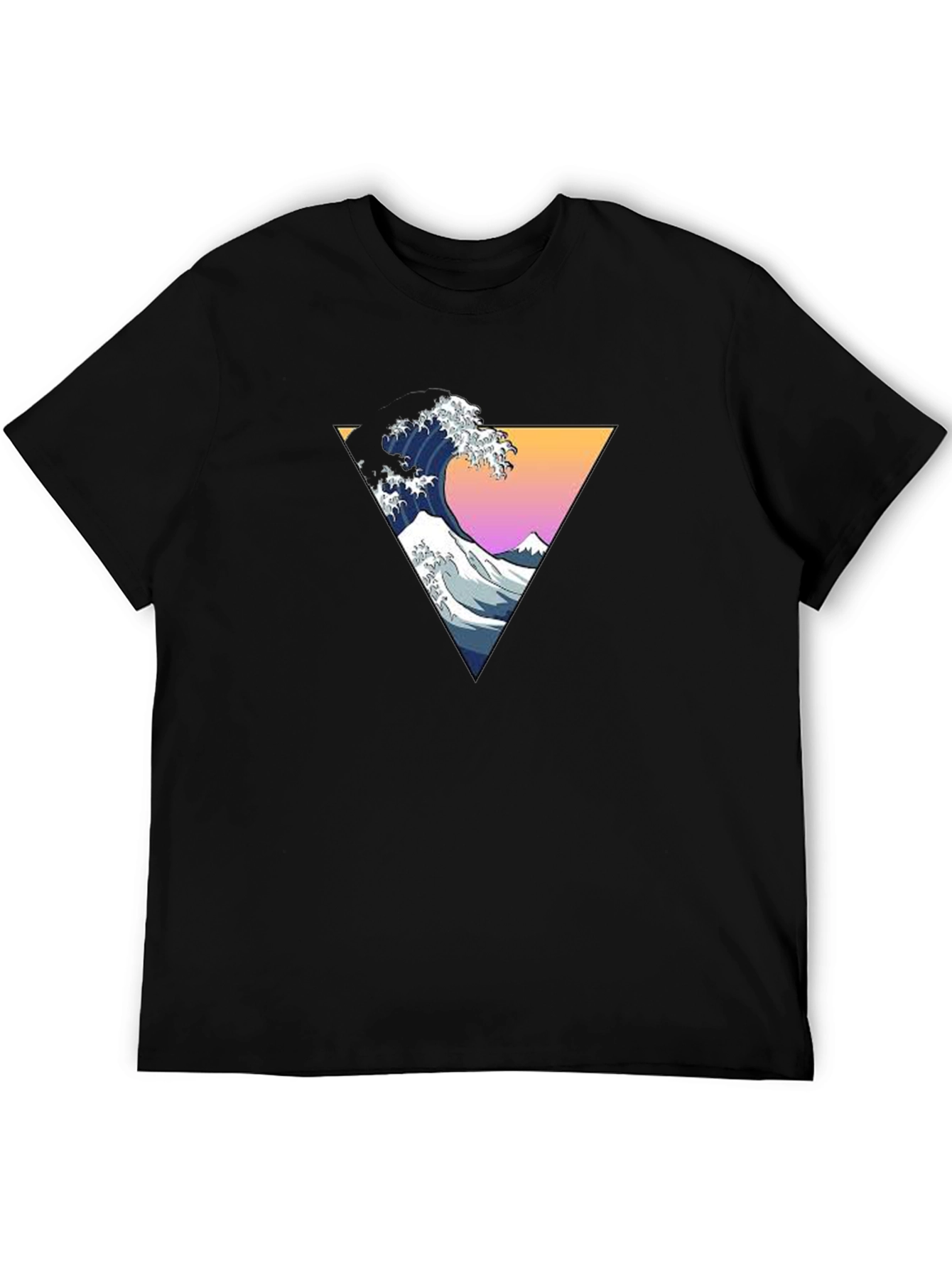 Great Wave Triangle Graphic Tee - Black