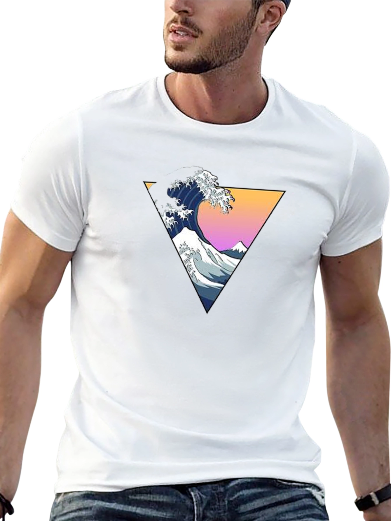 Great Wave Triangle Graphic Tee - Black