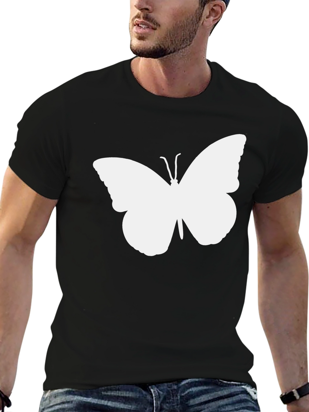 Butterfly Graphic Tee - Mens Black T-Shirt