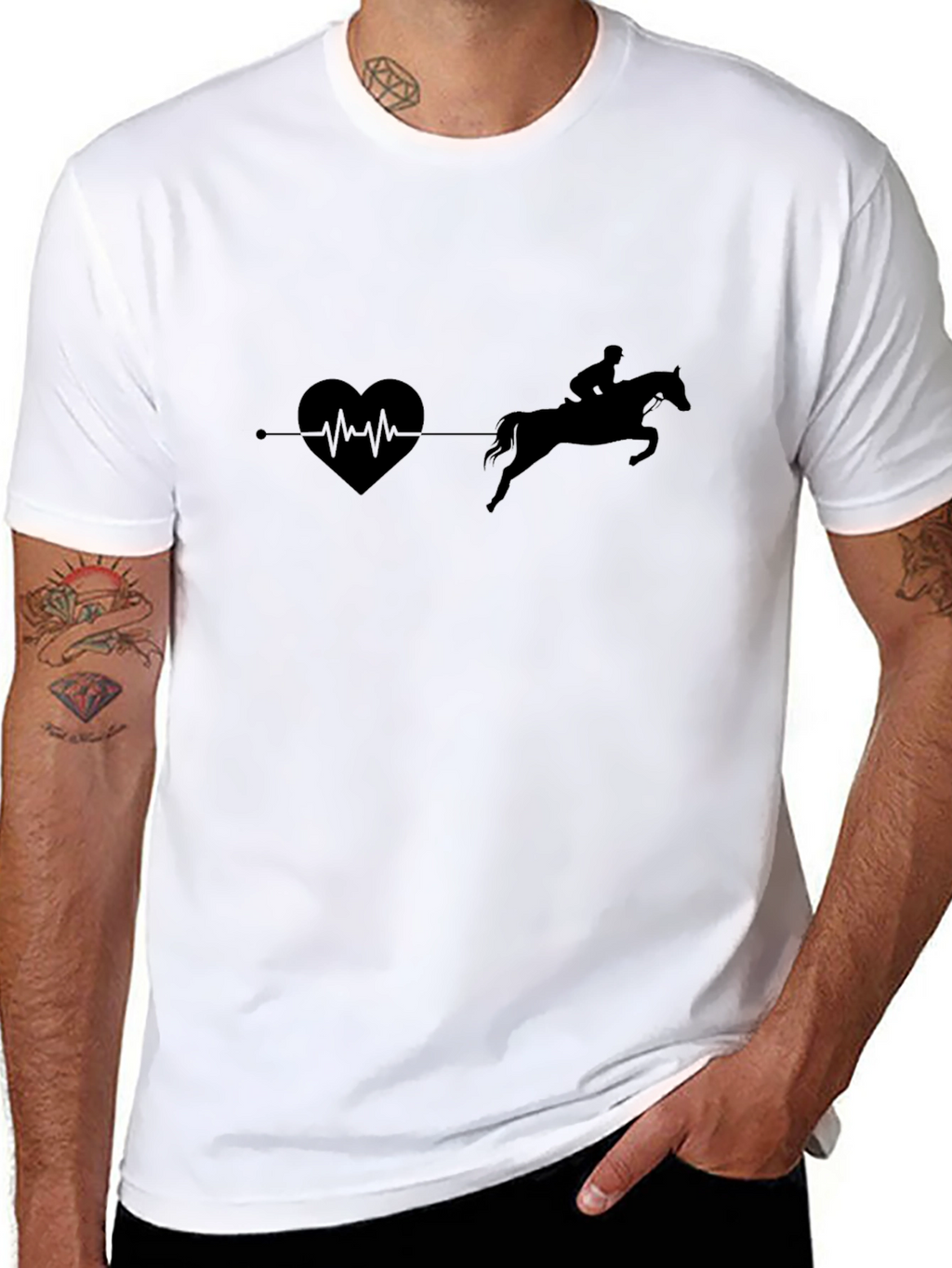 Equestrian Heartbeat T-Shirt - Horse Riding Love