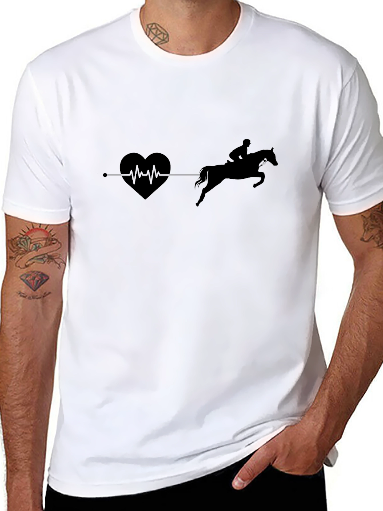 Equestrian Heartbeat T-Shirt - Horse Riding Love