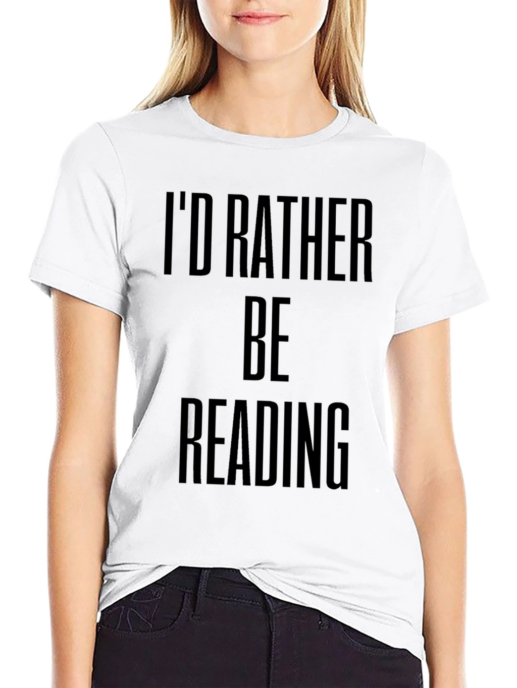 Id Rather Be Reading Black Graphic Tee