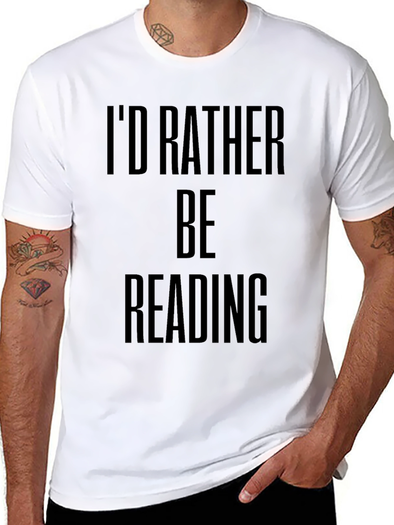 Id Rather Be Reading Black Graphic Tee