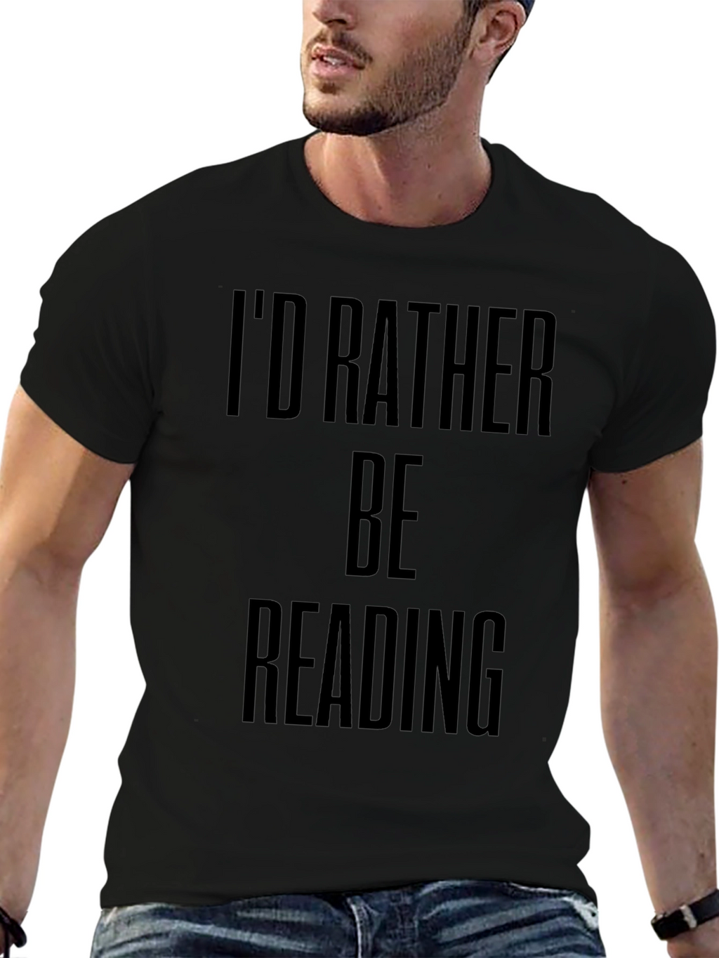 Id Rather Be Reading Black Graphic Tee