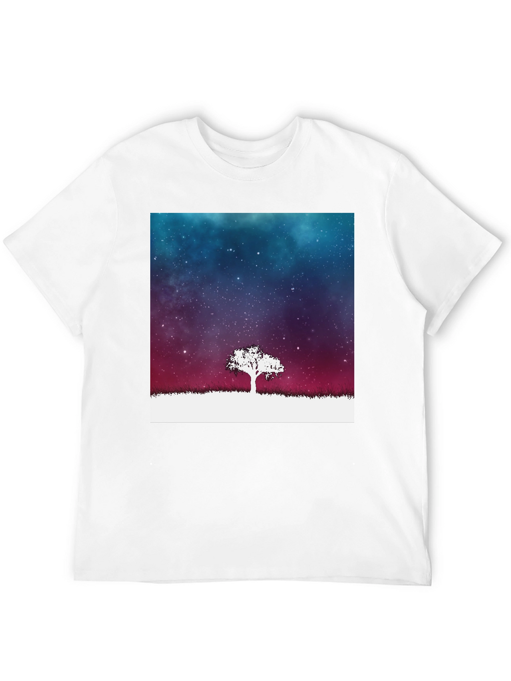 Galaxy Tree Graphic Tee - Stylish Mens Black T-Shirt