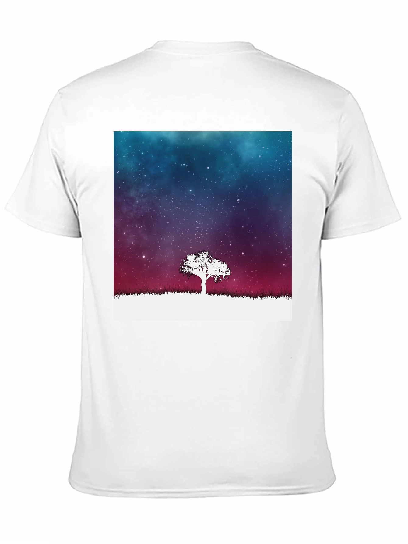 Galaxy Tree Graphic Tee - Stylish Mens Black T-Shirt