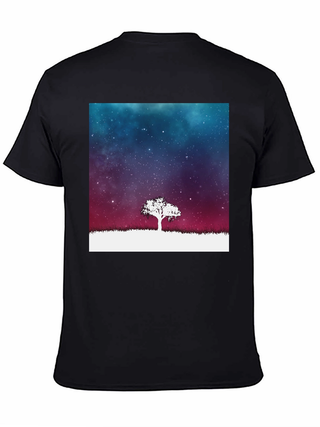 Galaxy Tree Graphic Tee - Stylish Mens Black T-Shirt
