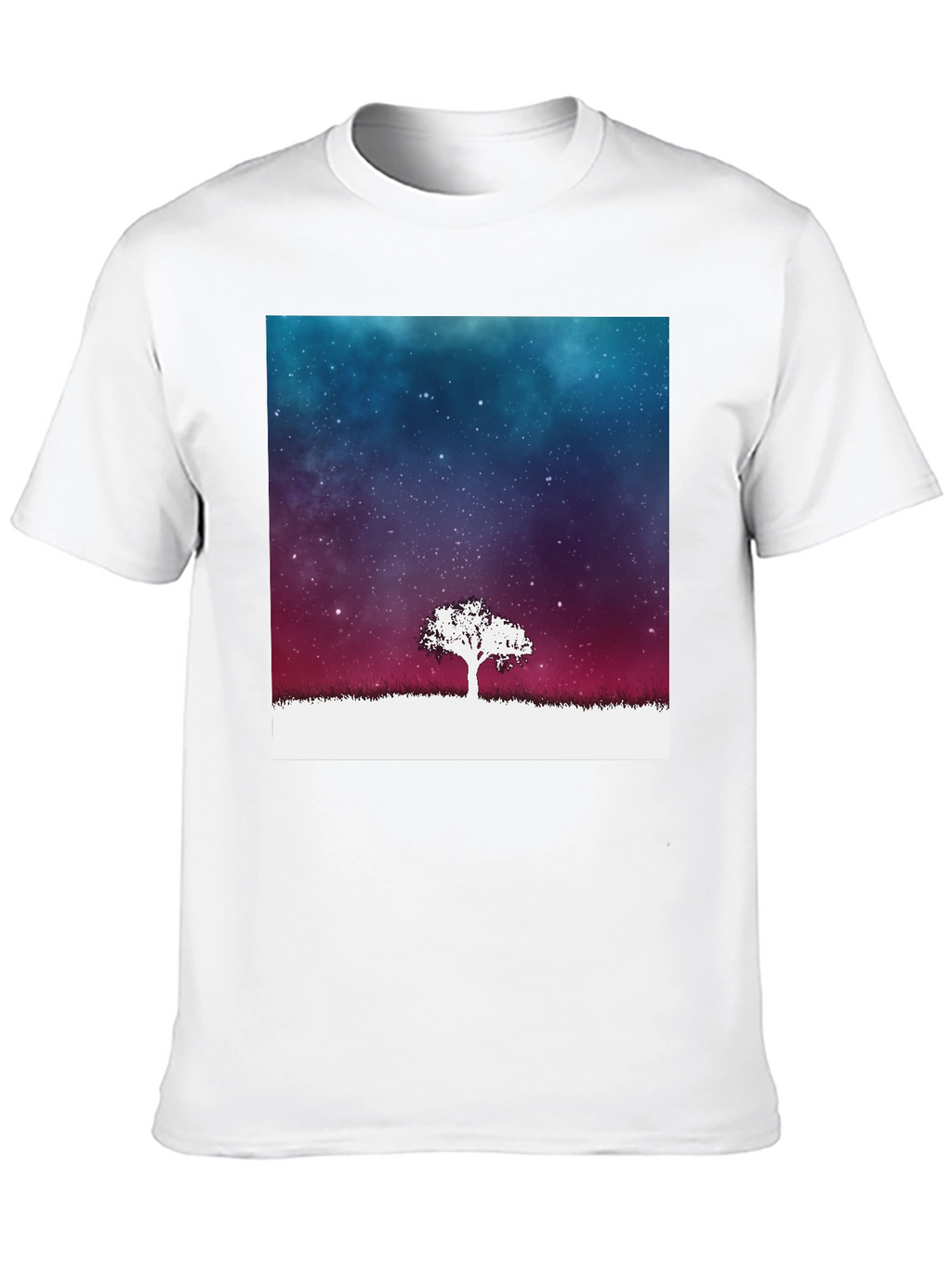Galaxy Tree Graphic Tee - Stylish Mens Black T-Shirt