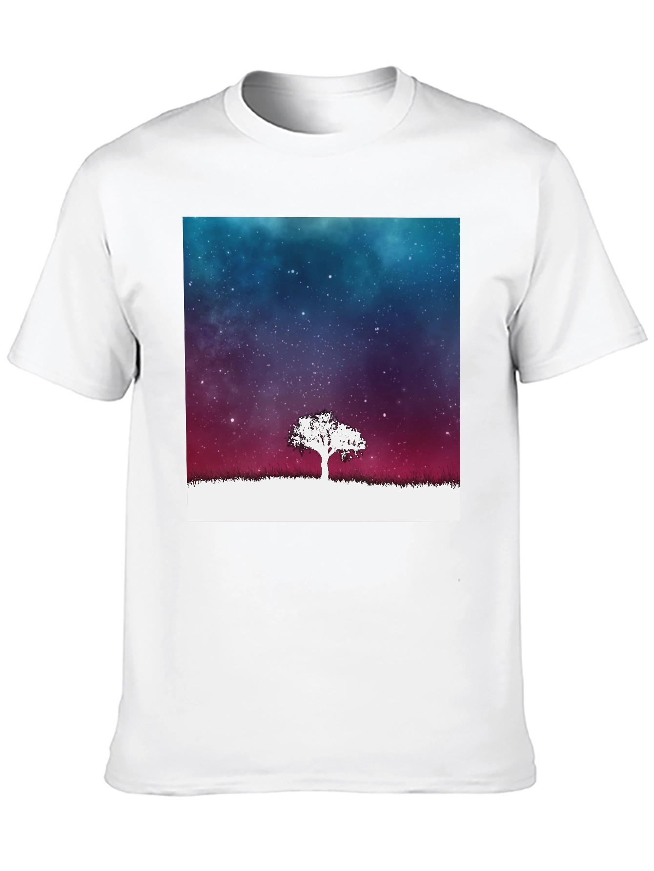 Galaxy Tree Graphic Tee - Stylish Mens Black T-Shirt