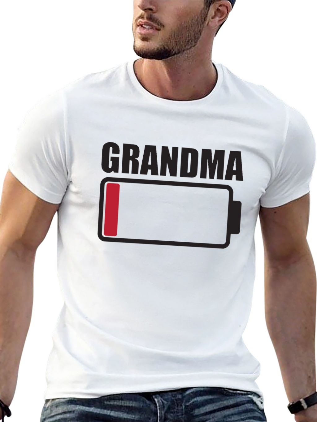 Grandma Low Battery T-Shirt - Novelty Funny Tee