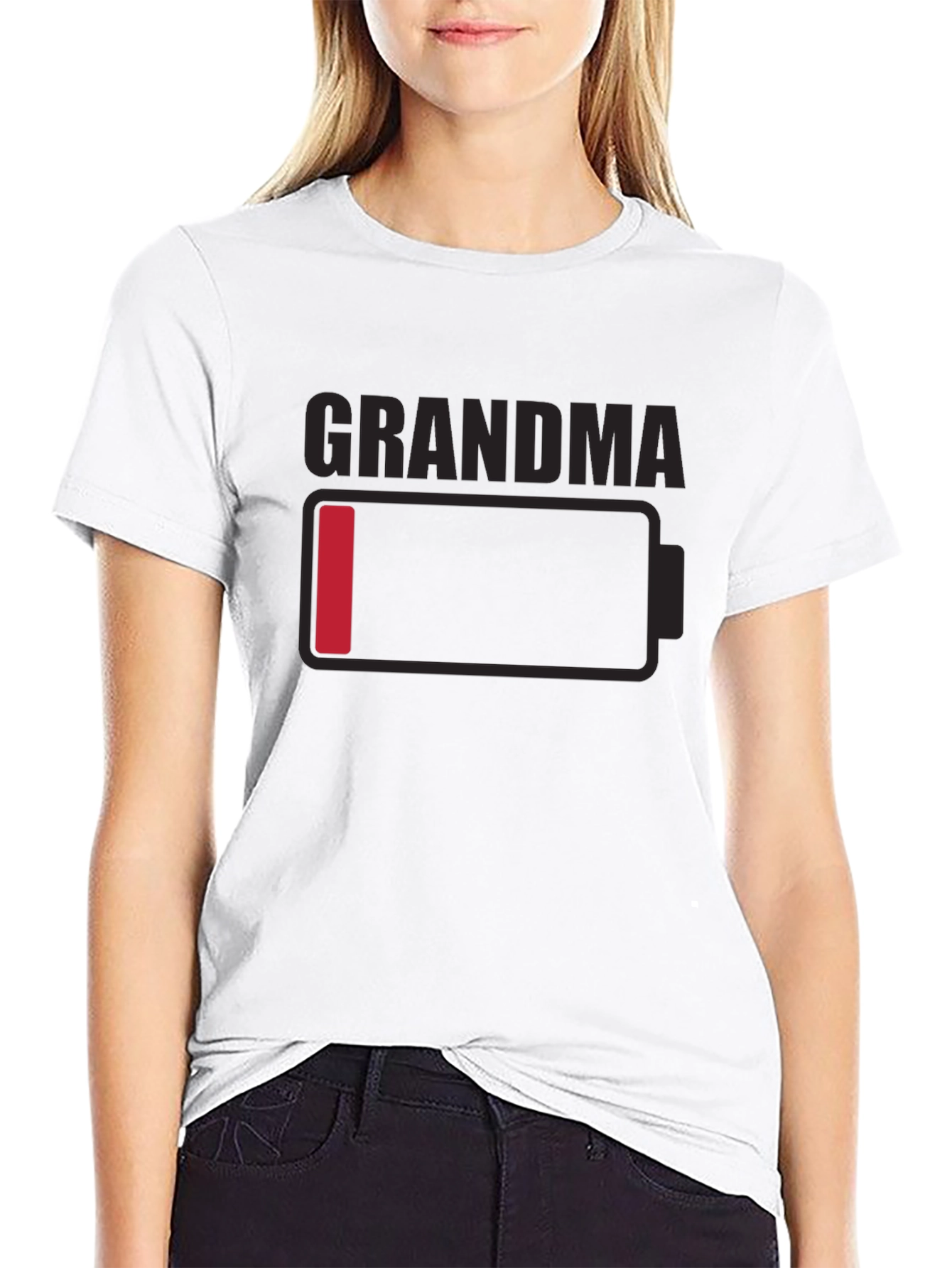 Grandma Low Battery T-Shirt - Novelty Funny Tee