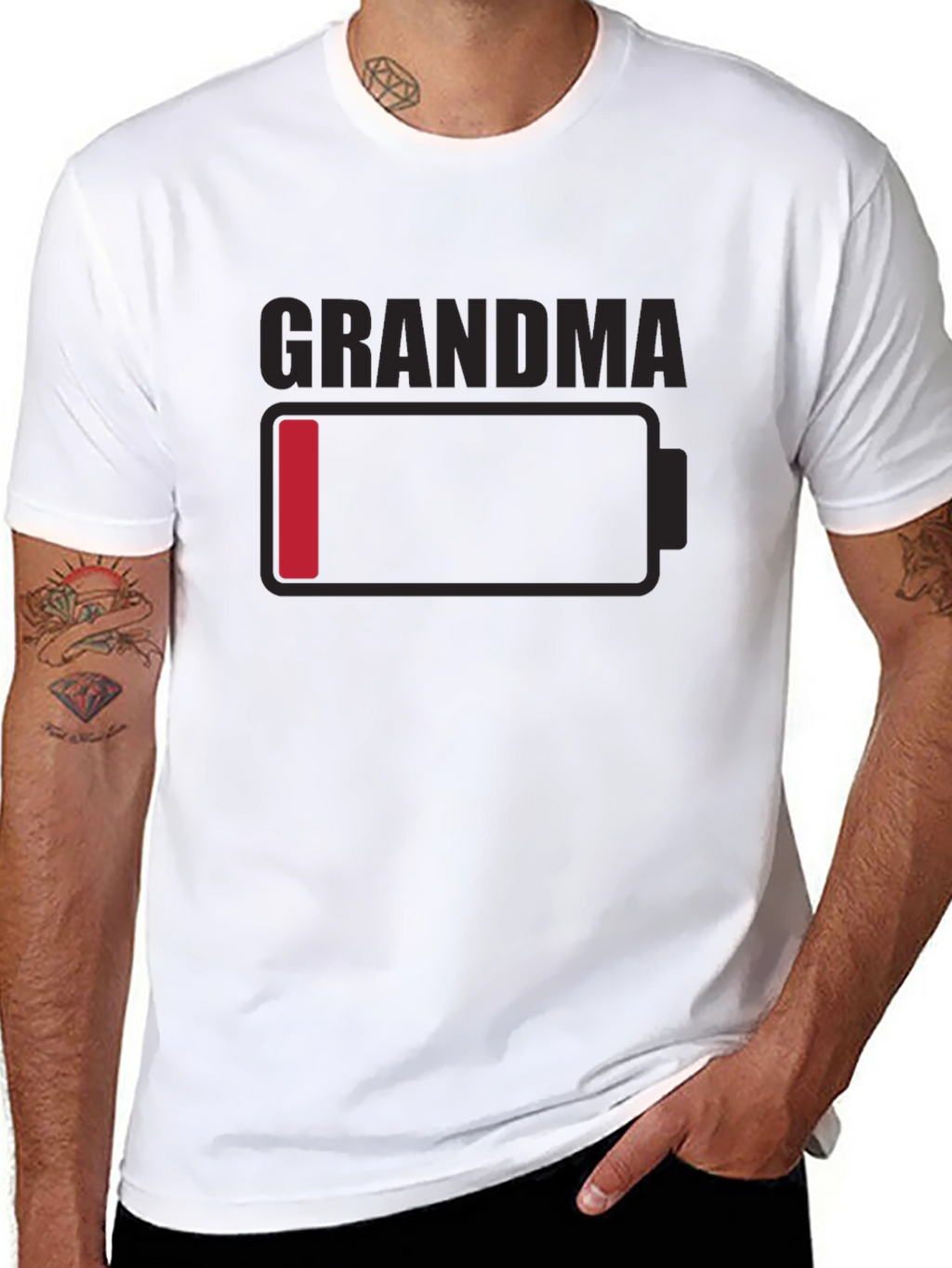 Grandma Low Battery T-Shirt - Novelty Funny Tee