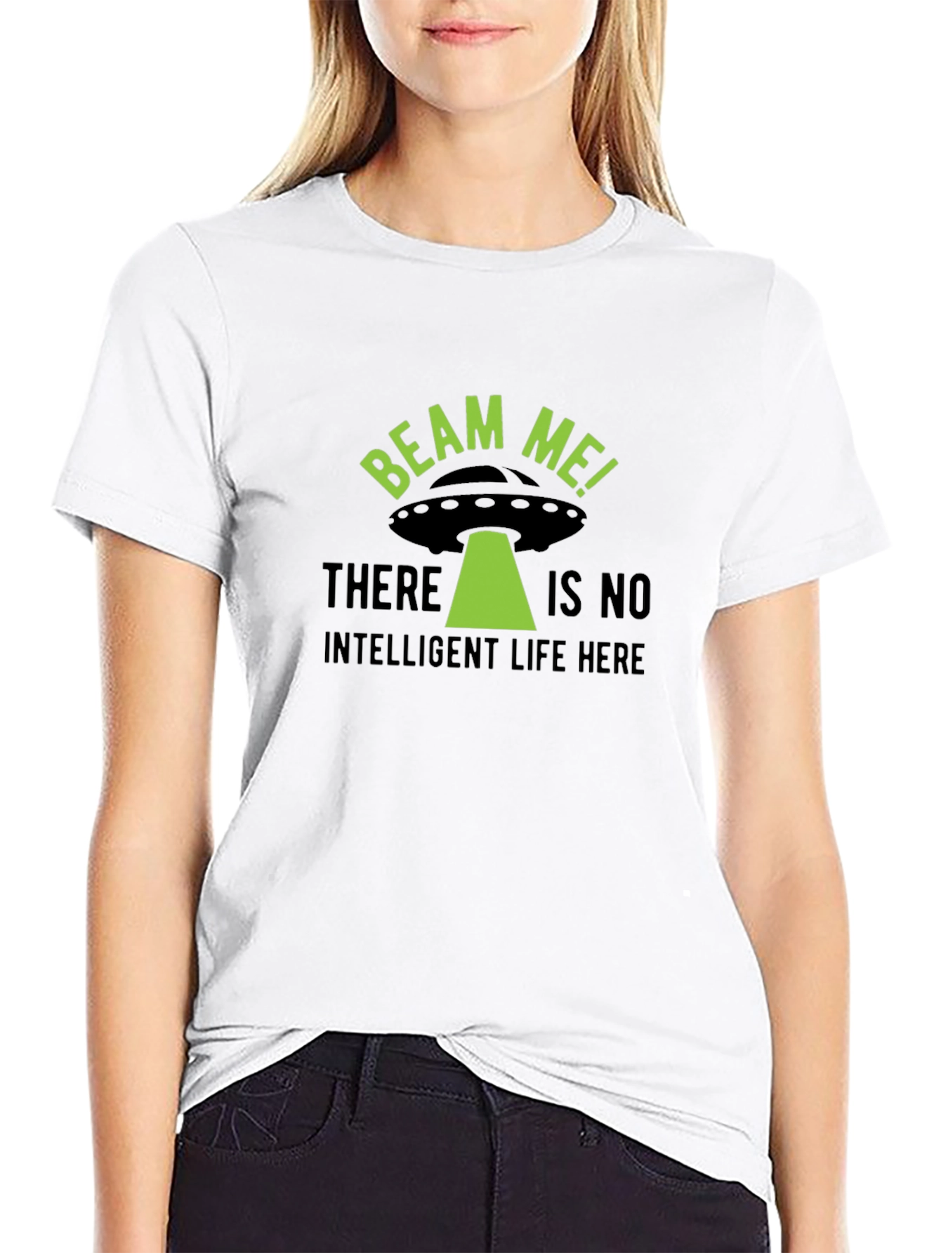 Beam Me Up! Alien UFO Graphic T-Shirt
