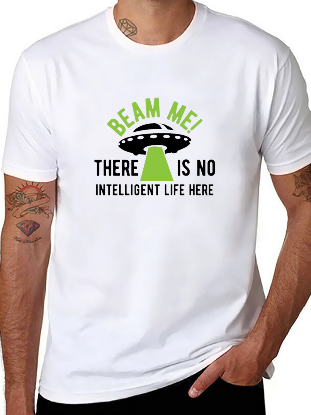 Beam Me Up! Alien UFO Graphic T-Shirt
