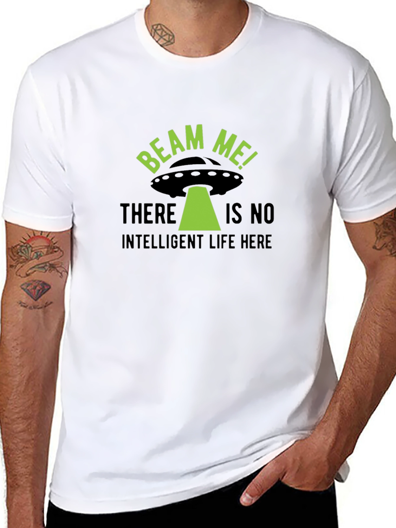 Beam Me Up! Alien UFO Graphic T-Shirt