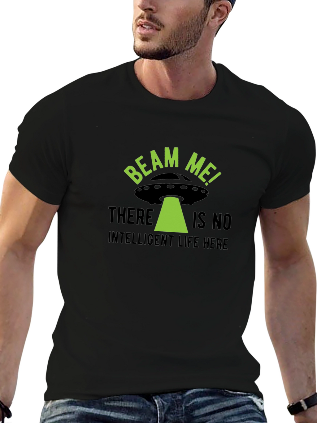Beam Me Up! Alien UFO Graphic T-Shirt