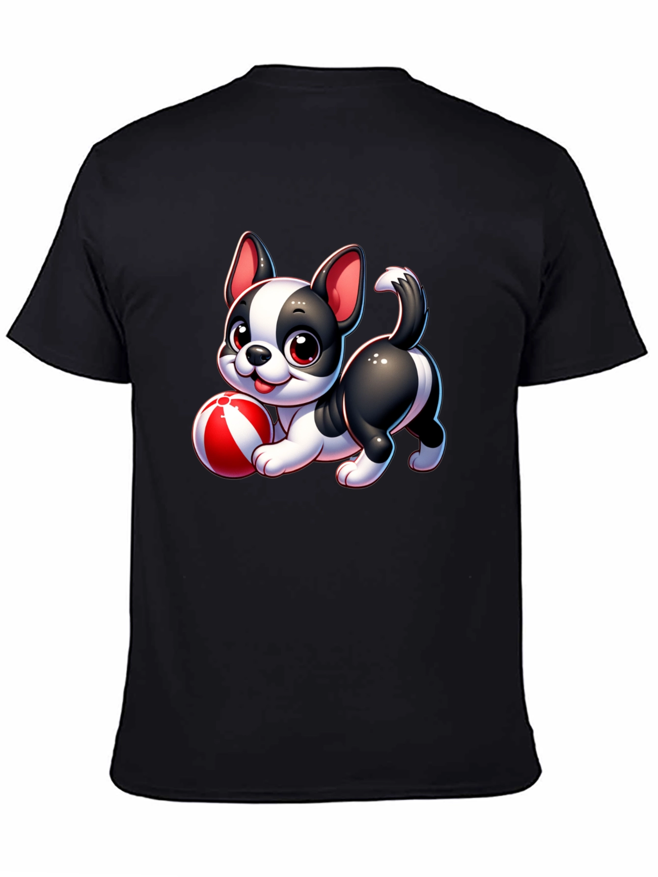 Cute Cartoon Dog with Ball Graphic Tee