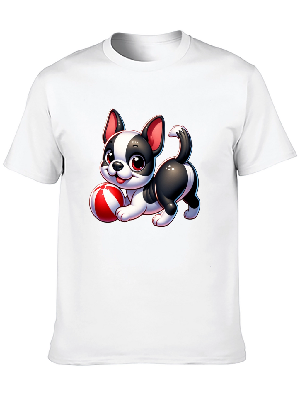 Cute Cartoon Dog with Ball Graphic Tee