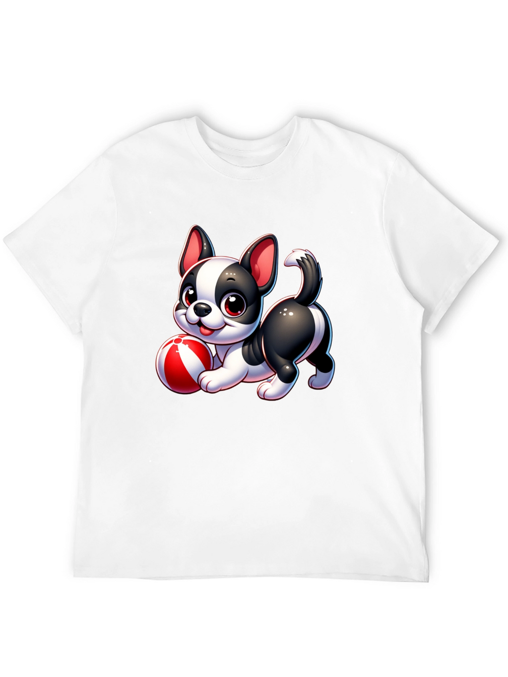 Cute Cartoon Dog with Ball Graphic Tee