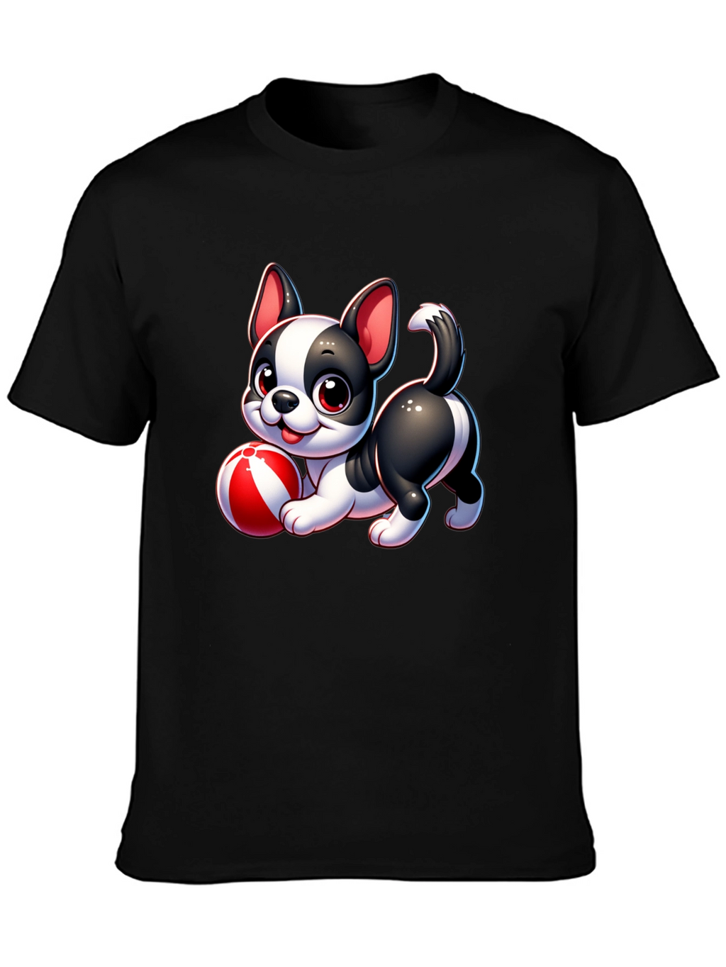 Cute Cartoon Dog with Ball Graphic Tee