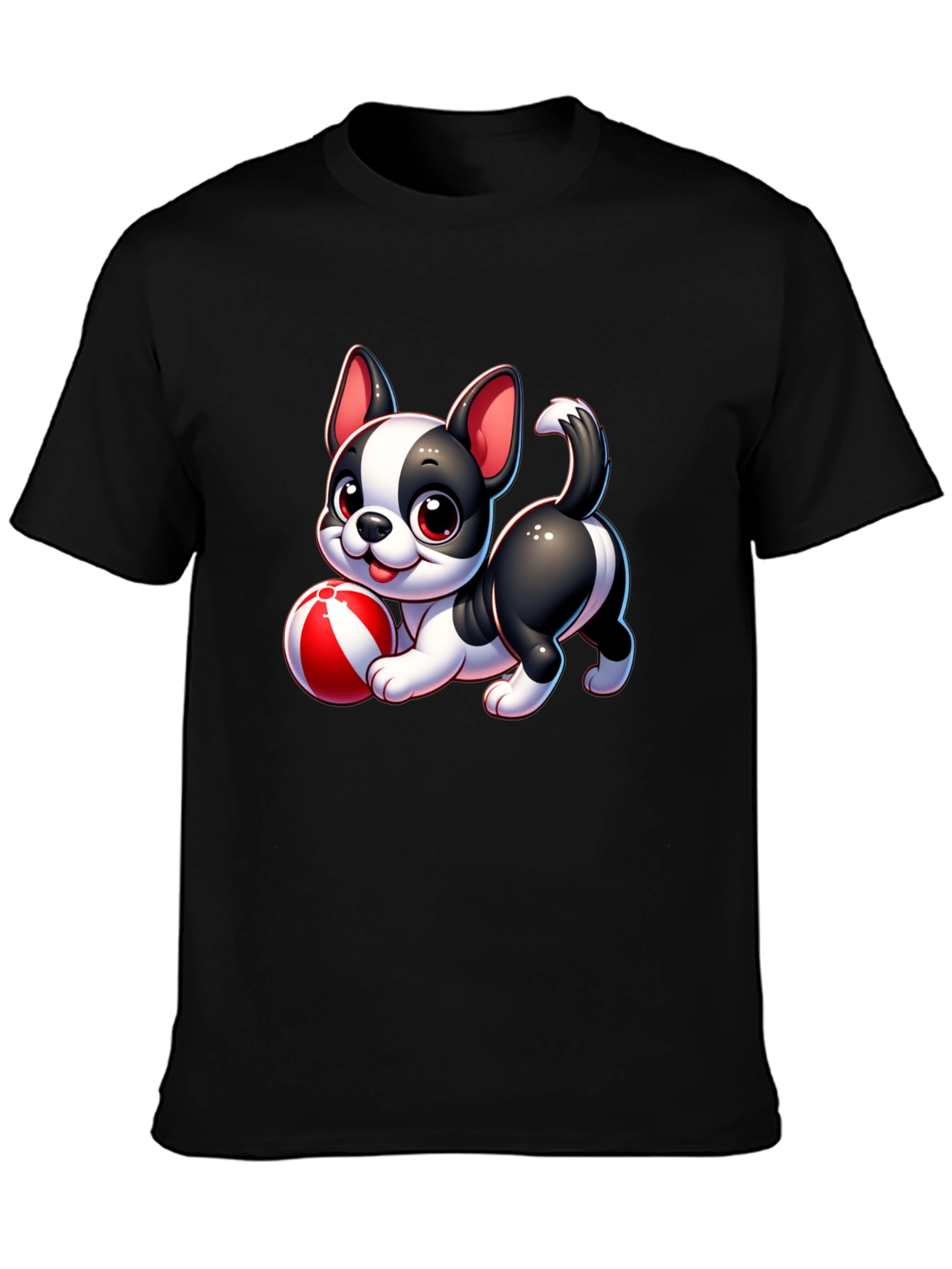 Cute Cartoon Dog with Ball Graphic Tee