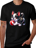 Cute Cartoon Dog with Ball Graphic Tee