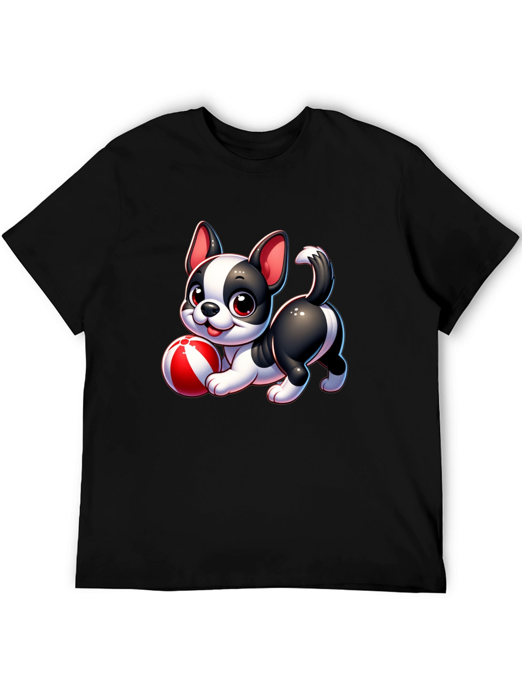 Cute Cartoon Dog with Ball Graphic Tee