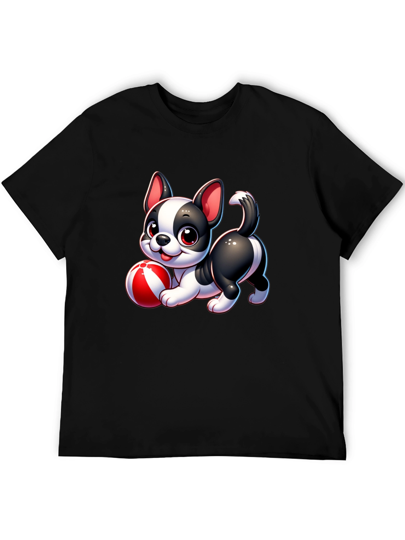 Cute Cartoon Dog with Ball Graphic Tee