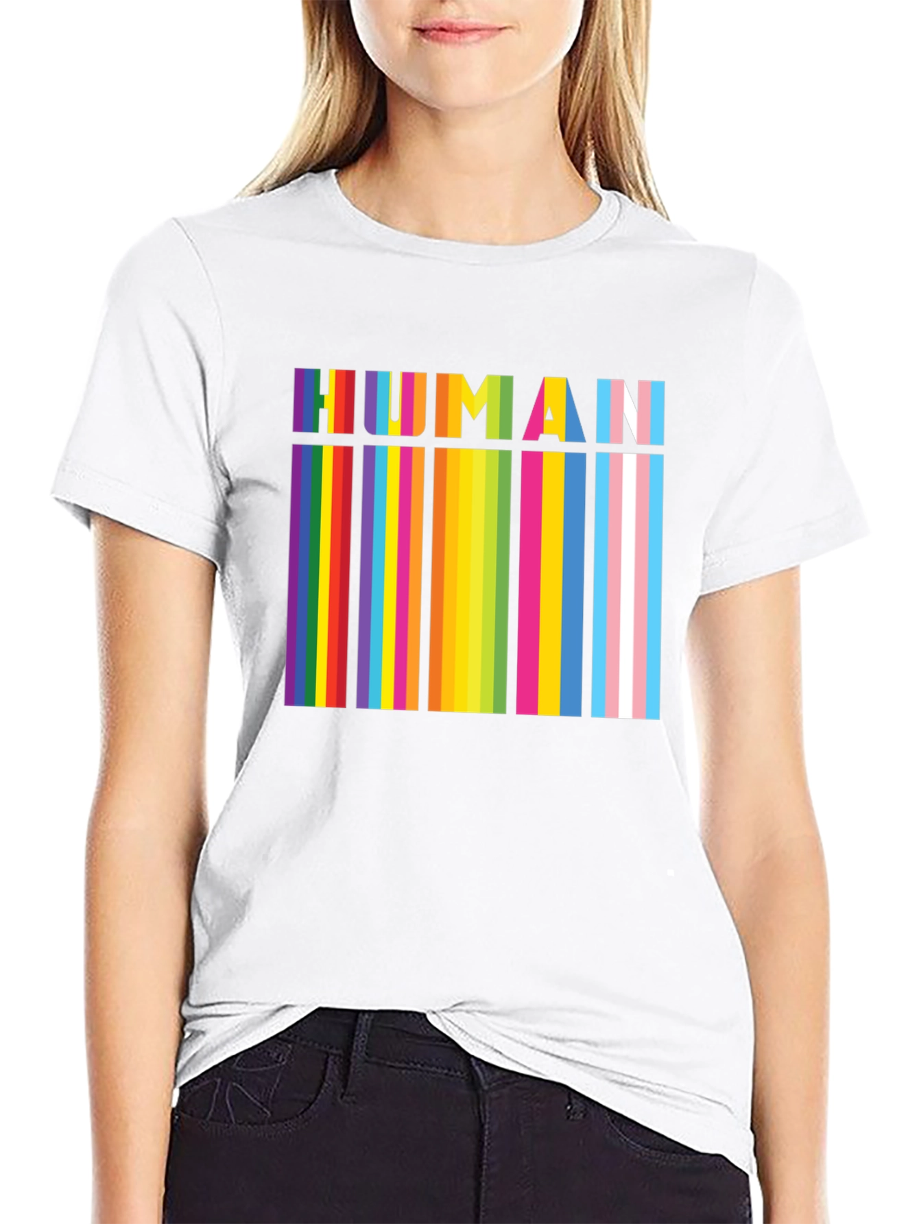 HUMAN Pride Rainbow Stripes T-Shirt