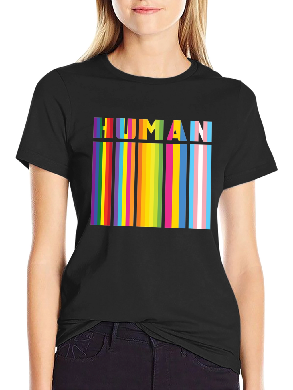 HUMAN Pride Rainbow Stripes T-Shirt