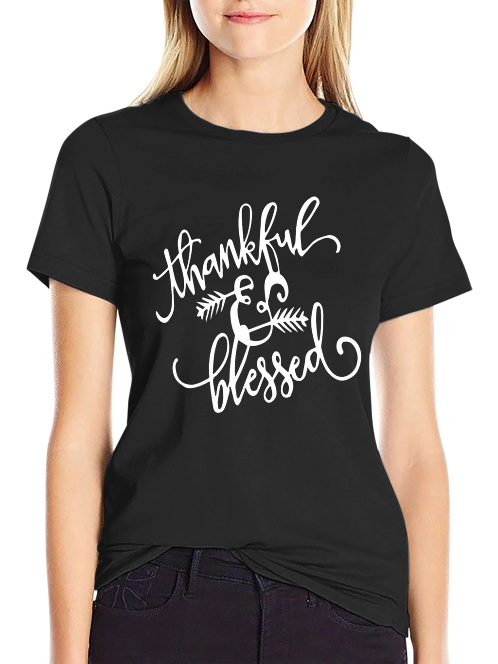 Thankful & Blessed Black T-Shirt