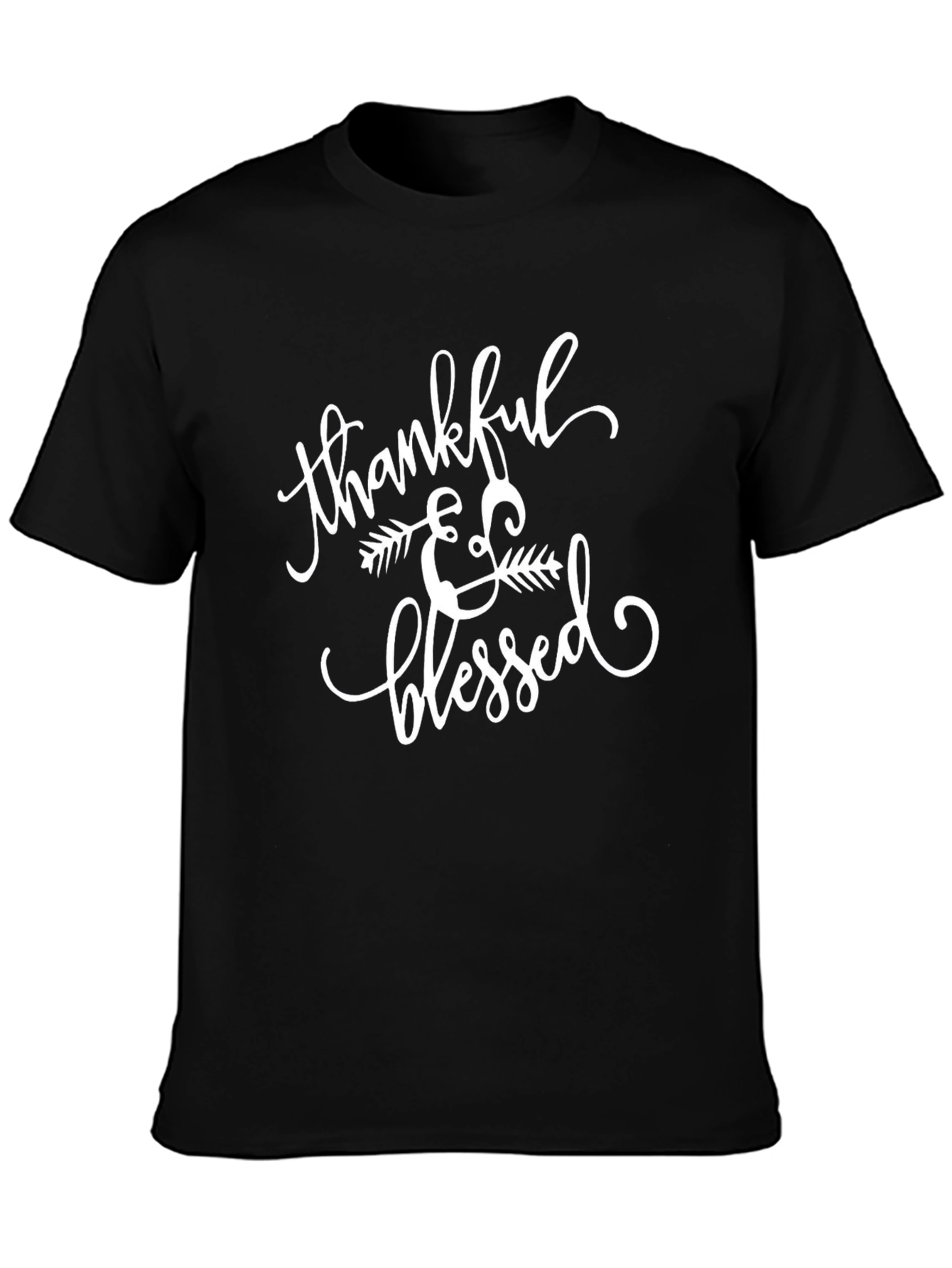 Thankful & Blessed Black T-Shirt