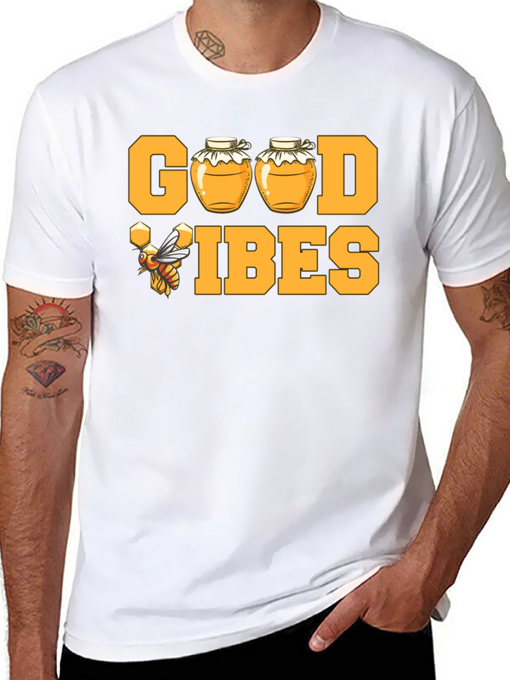 Good Vibes Honey Bee T-Shirt - Black