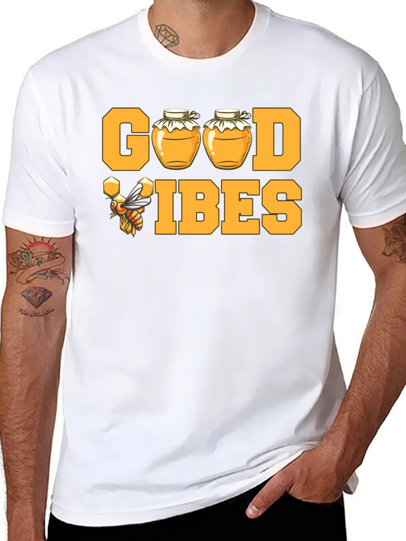 Good Vibes Honey Bee T-Shirt - Black