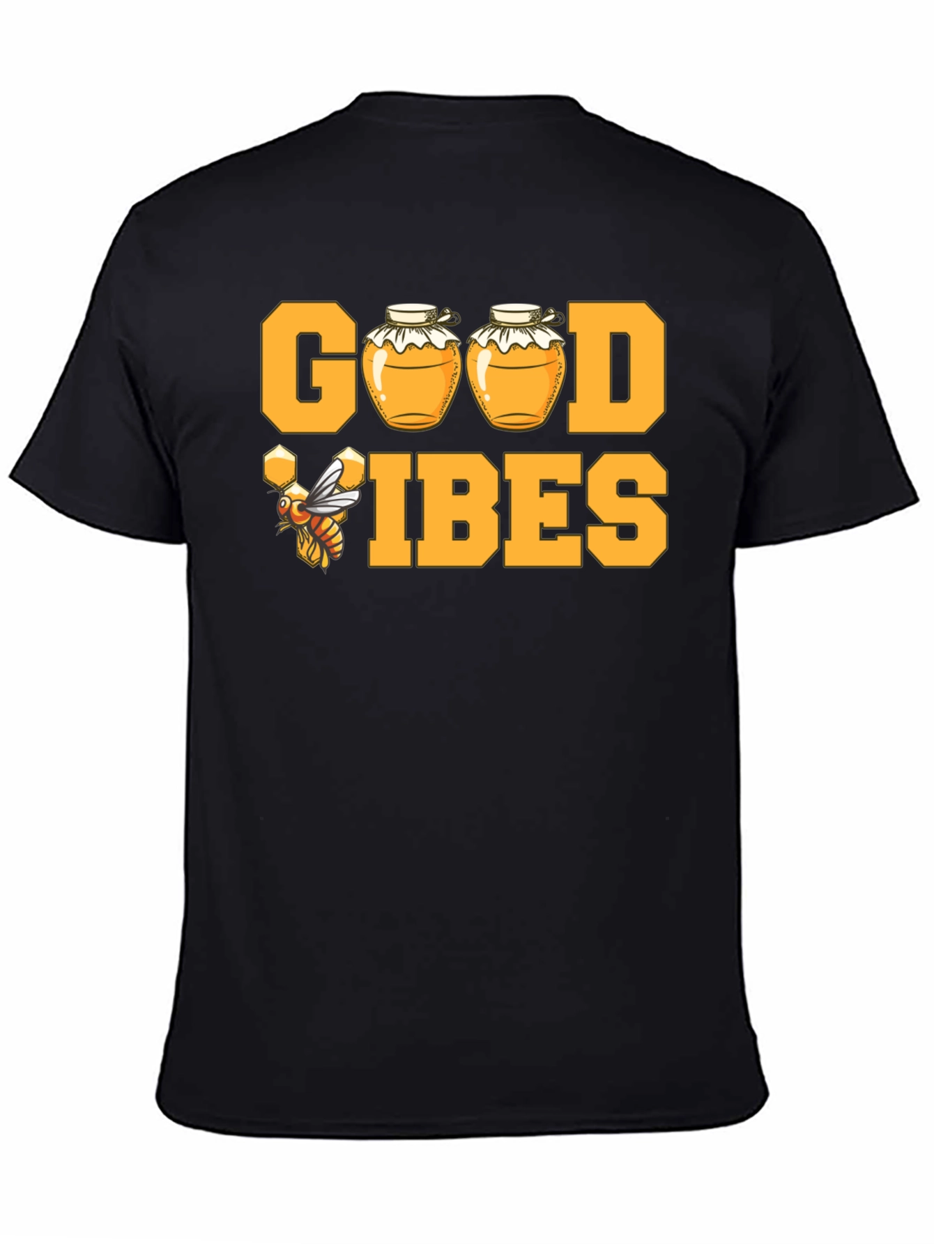 Good Vibes Honey Bee T-Shirt - Black