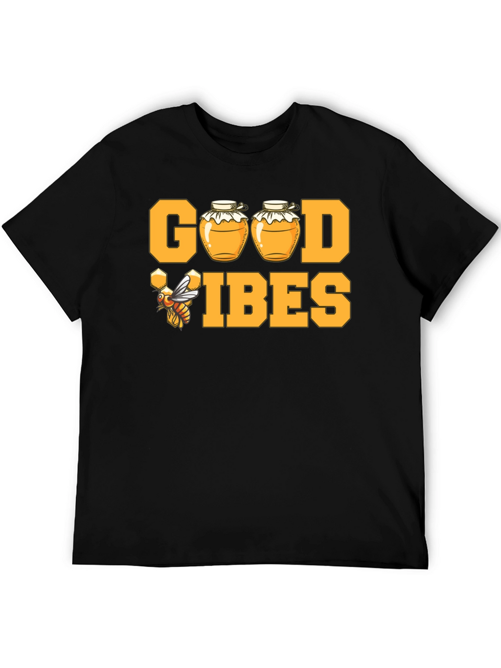 Good Vibes Honey Bee T-Shirt - Black