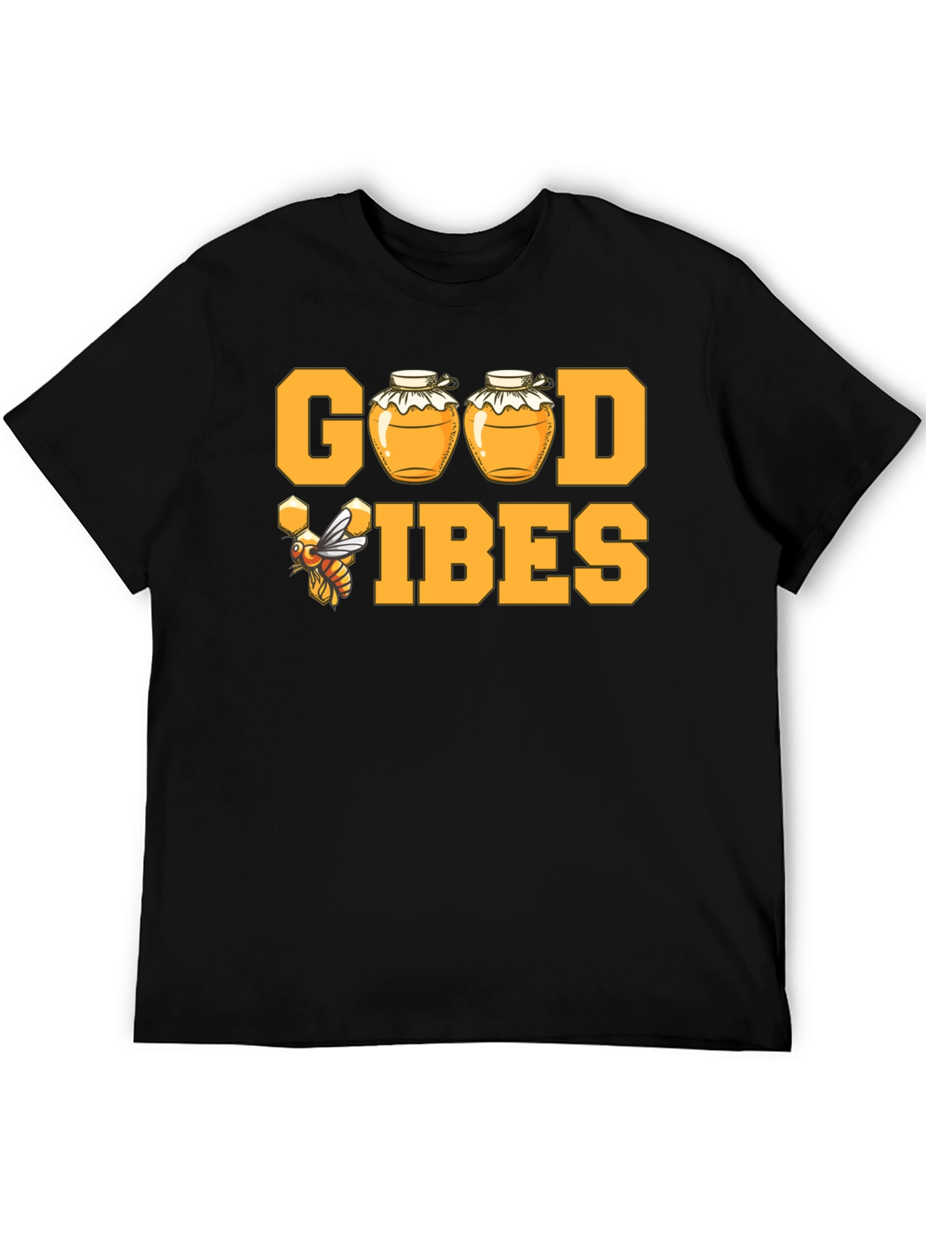 Good Vibes Honey Bee T-Shirt - Black