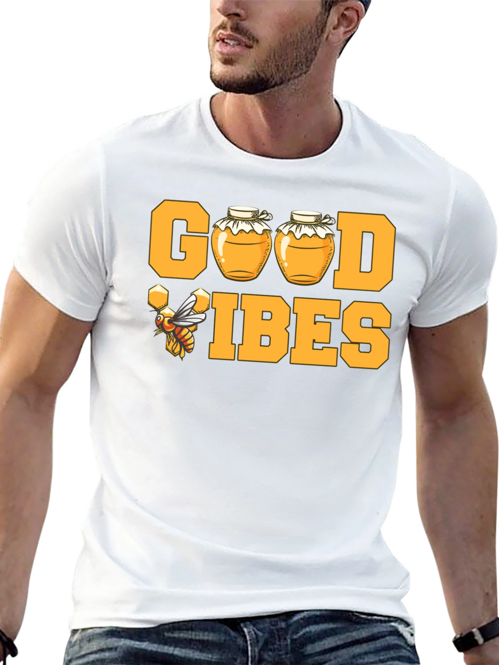 Good Vibes Honey Bee T-Shirt - Black
