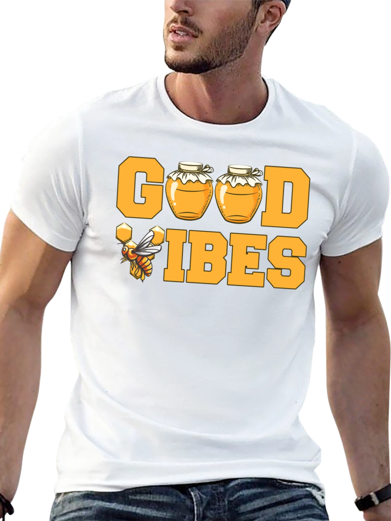 Good Vibes Honey Bee T-Shirt - Black