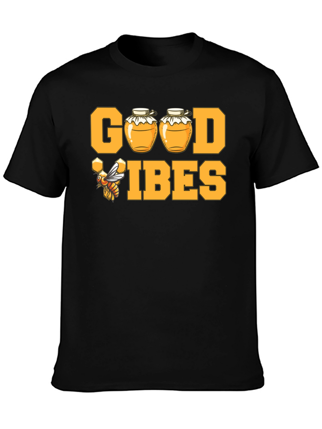 Good Vibes Honey Bee T-Shirt - Black