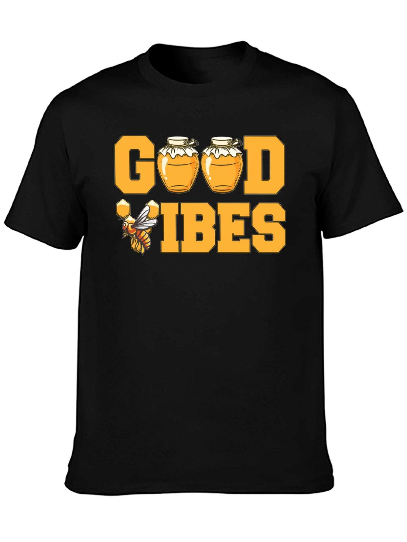 Good Vibes Honey Bee T-Shirt - Black