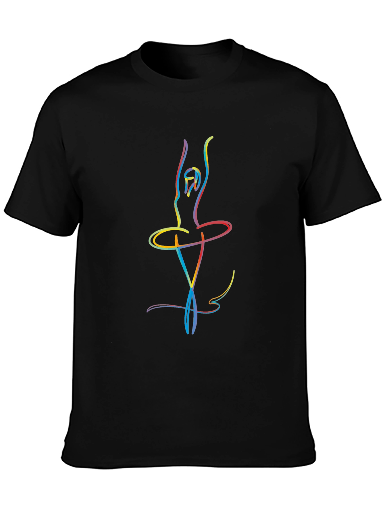 Ballerina Sketch Mens Black T-Shirt