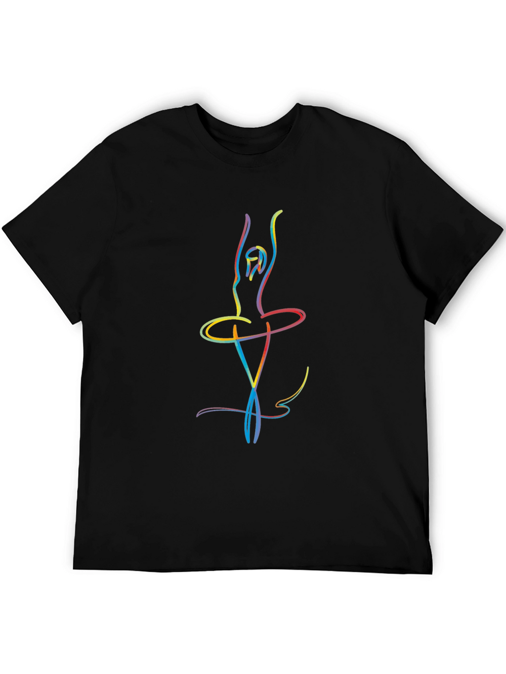 Ballerina Sketch Mens Black T-Shirt