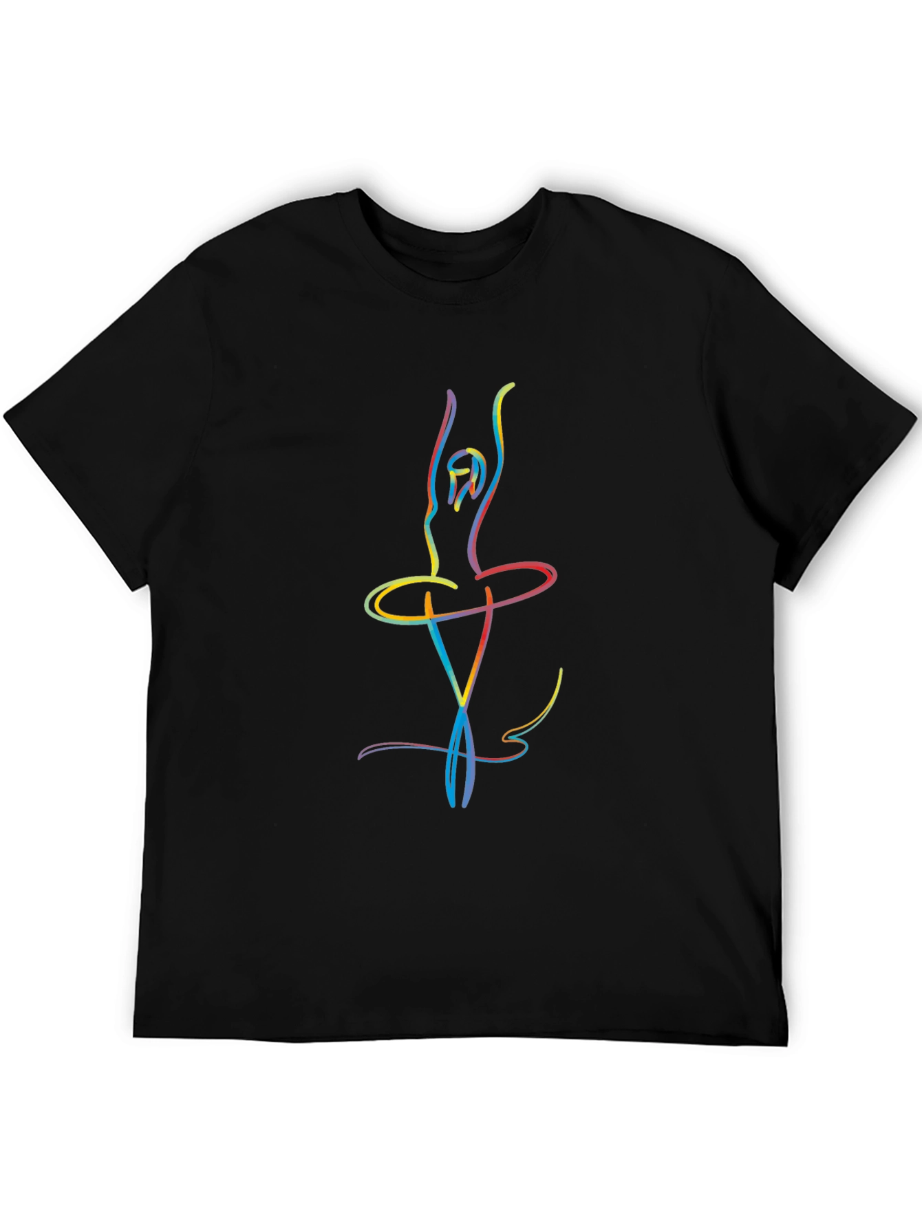 Ballerina Sketch Mens Black T-Shirt