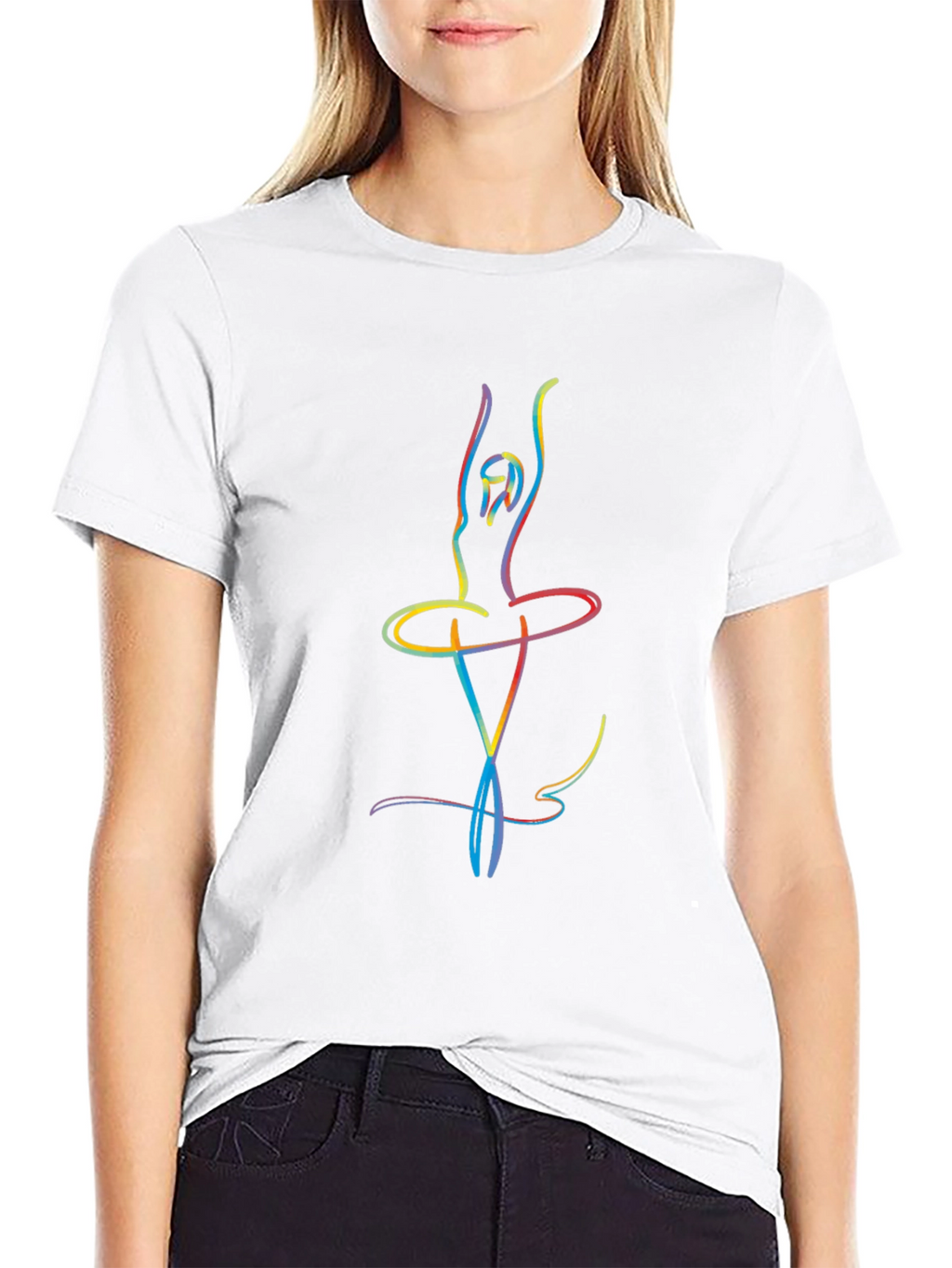 Ballerina Sketch Mens Black T-Shirt