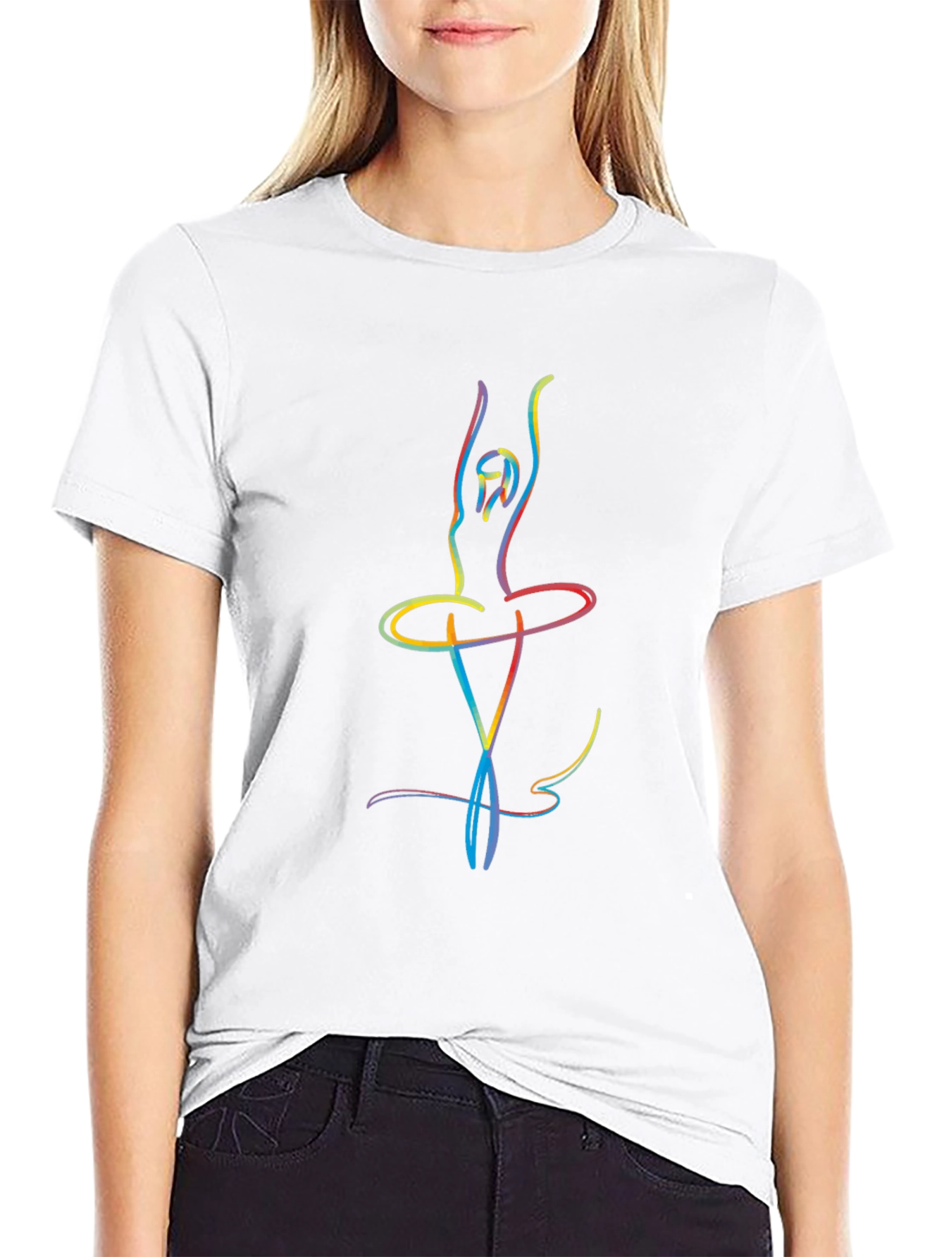 Ballerina Sketch Mens Black T-Shirt