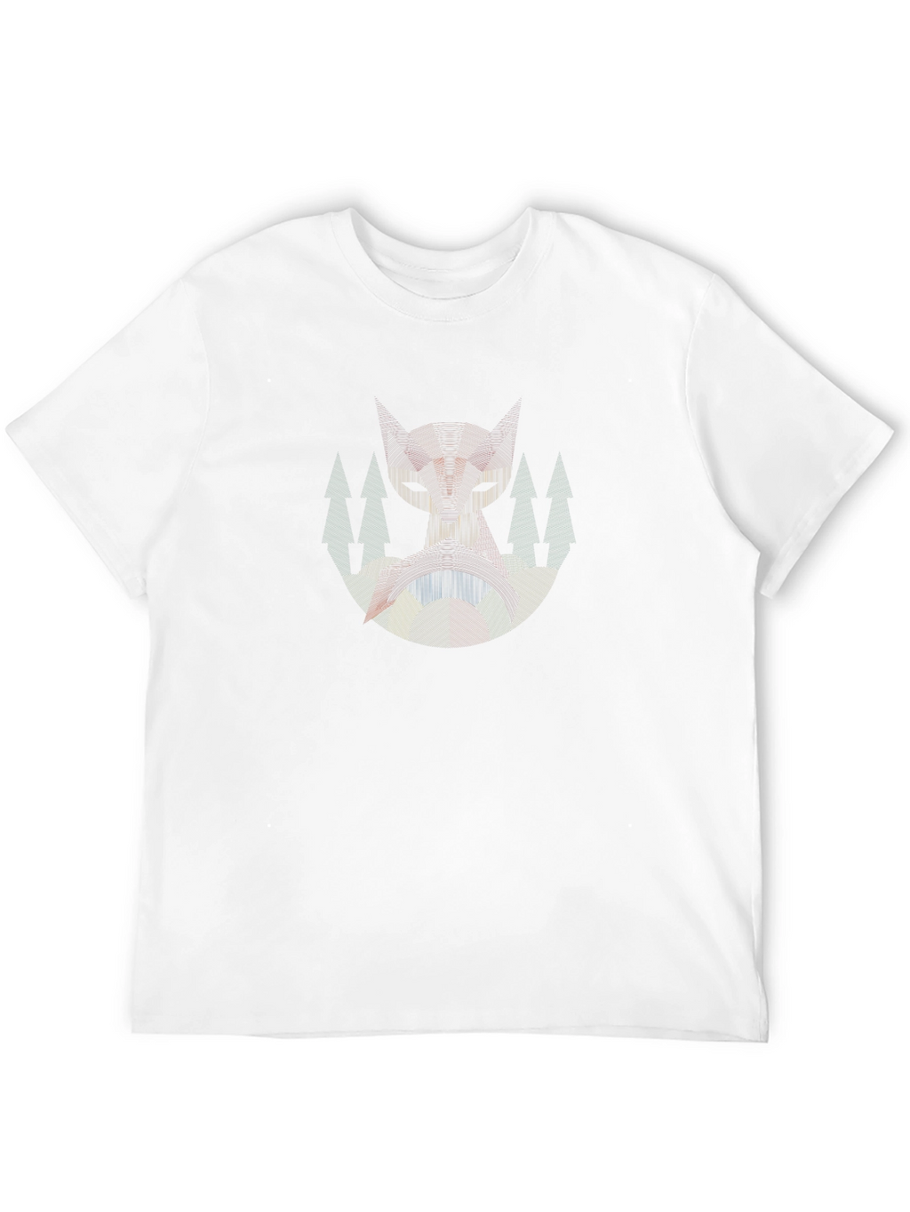 Geometric Cat Graphic Black T-Shirt