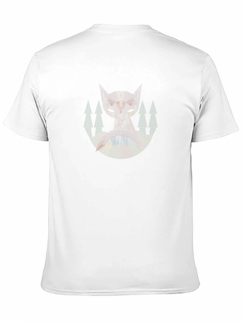 Geometric Cat Graphic Black T-Shirt